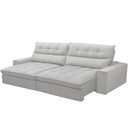 Ver imagem 6 de Sofá Retrátil Reclinável para Sala de Estar Living 250cm Dimas F04 Bouclê Cinza - Lyam Decor