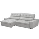 Ver imagem 5 de Sofá Retrátil Reclinável para Sala de Estar Living 250cm Dimas F04 Bouclê Cinza - Lyam Decor