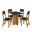 Ver imagem 1 de Conjunto Mesa Jantar 4 Lugares Talita MDF Cadeiras Estofadas:Freijo Chumbo