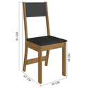 Ver imagem 3 de Conjunto Mesa Jantar 4 Lugares Talita MDF Cadeiras Estofadas:Freijo Chumbo
