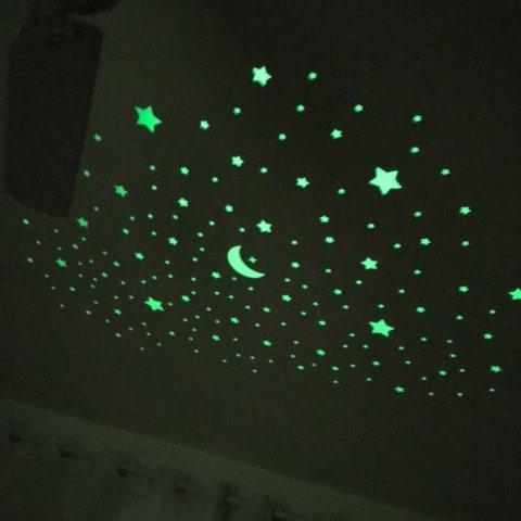 Kit Estrelas mini brilha escuro Fluorescente neon 220 UNID.