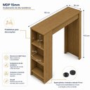 Ver imagem 5 de Balcão Bancada Cozinha Ilha Gourmet Americana 90cm 2 Prateleiras Marrom - Mademovel