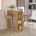 Ver imagem 6 de Balcão Bancada Cozinha Ilha Gourmet Americana 90cm 2 Prateleiras Marrom - Mademovel