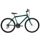 Ver imagem 1 de Bicicleta Masculina Aro 26 Mtb Alumínio Colorido 18 Marchas FlexBikes Verde Escuro e Preta