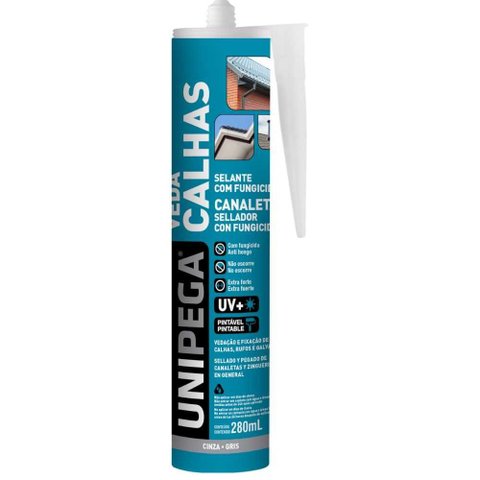 Selante Veda Calhas com Fungicida 280ml - Cinza - Unipega
