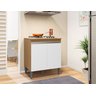 Balcão P/ Cooktop Andreia 4 ou 5 Bocas Amendoa Branco - Ajl Móveis - 2