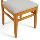 Ver imagem 3 de Conjunto de 2 Cadeiras União em Linho Estofado 100% Madeira Maciça para Sala de Jantar