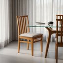 Ver imagem 5 de Conjunto de 2 Cadeiras União em Linho Estofado 100% Madeira Maciça para Sala de Jantar