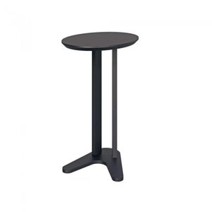 Mesa de Canto Oval 60cm 100% Mdf Preto Fosco Dalla Costa