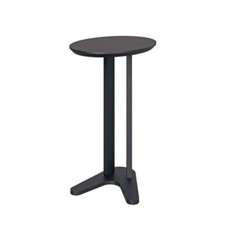 Mesa de Canto Oval 60cm 100% Mdf Preto Fosco Dalla Costa