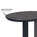 Ver imagem 3 de Mesa de Canto Oval 60cm 100% Mdf Preto Fosco Dalla Costa
