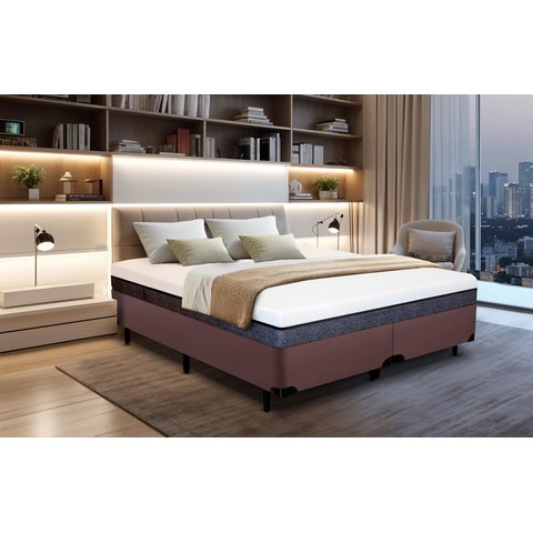 Cama Box Queen Size Bipartida Serenelife - Corano Marrom