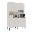 Ver imagem 1 de Armário Cozinha New Siena 5 Portas Abrir 1 Porta Basculate 1 Gaveta Salleto Branco