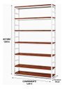 Ver imagem 4 de Estante Multiuso Organizador Livreiro Estilo Industrial 180x120 Branco Mogno
