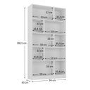 Ver imagem 3 de Estante de Livros 100% MDF 94CMX180,5cm 3 Portas 8 Nichos Versatile Yescasa Branco