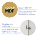 Ver imagem 5 de Estante de Livros 100% MDF 94CMX180,5cm 3 Portas 8 Nichos Versatile Yescasa Branco