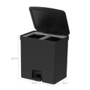 Ver imagem 2 de Lixeira Coleta Seletiva com Pedal para Cozinha 20L Trium Duplo Compartimento OU Preto Fosco