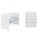 Ver imagem 1 de Quarto Infantil Berço e Cômoda Certificado Inmetro Branco - Qmovi
