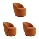 Ver imagem 1 de Kit 3 Poltronas Orgânicas Decorativas Premium Bouclê Italiano Terracota para Sala e Clínica
