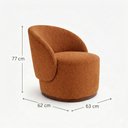 Ver imagem 4 de Kit 3 Poltronas Orgânicas Decorativas Premium Bouclê Italiano Terracota para Sala e Clínica