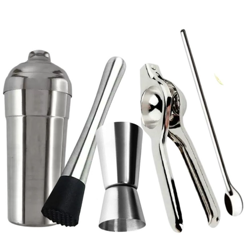 Kit Coqueteleira 5 Peças Inox