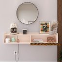 Ver imagem 3 de Aparador Buffet Suspenso Moderno Decor 1 Porta Nicho Organizador Sala Estar Jantar Área Café –