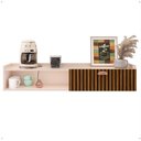 Ver imagem 1 de Aparador Buffet Suspenso Moderno Decor 1 Porta Nicho Organizador Sala Estar Jantar Área Café –