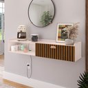 Ver imagem 5 de Aparador Buffet Suspenso Moderno Decor 1 Porta Nicho Organizador Sala Estar Jantar Área Café –