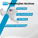 Ver imagem 2 de Torneira Elétrica Branca 1/4 de Volta Parede Sintex 220w