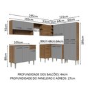 Ver imagem 4 de Armário de Cozinha Completa de Canto 417cm Cinza/Rustic Emilly Madesa 02