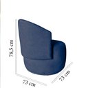 Ver mais imagens de Kit Namoradeira + 2 Poltronas Decorativa Beatriz Orgânica Veludo Azul Marinho
