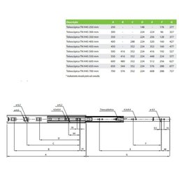 Corredica telescopica 60cm 35kg TN H45 FGVTN - 3 Corredica telescopica 60cm 35kg TN H45 FGVTN - 3