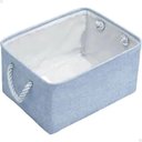 Ver imagem 1 de Caixa Cesto Organizador Tecido Lona Resistente 41x32x20cm Azul