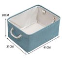 Ver imagem 3 de Caixa Cesto Organizador Tecido Lona Resistente 41x32x20cm Azul