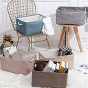 Ver imagem 2 de Caixa Cesto Organizador Tecido Lona Resistente 41x32x20cm Azul