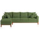 Ver imagem 1 de Sofá 4 Lugares Beny com Chaise Esquerdo Linho Verde Oliva