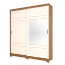 Ver imagem 2 de Guarda Roupa Casal Verg com Kit Mesa de Cabeceira Campeche Nature Off White - Henn