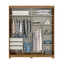 Ver imagem 3 de Guarda Roupa Casal Verg com Kit Mesa de Cabeceira Campeche Nature Off White - Henn