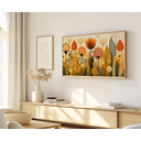 Ver imagem 1 de Quadro Decorativo N°145 85x50cm - Panorâmico Botânico - Retrô Boho Mid Century - Rollflex