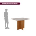 Ver imagem 4 de Mesa p/ Sala de Jantar Moscou 120 Tampo 100% MDF c/ Vidro Canto Copo Marrom/Off White/Marromle/Serig