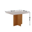 Ver imagem 2 de Mesa p/ Sala de Jantar Moscou 120 Tampo 100% MDF c/ Vidro Canto Copo Marrom/Off White/Marromle/Serig
