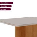 Ver imagem 3 de Mesa p/ Sala de Jantar Moscou 120 Tampo 100% MDF c/ Vidro Canto Copo Marrom/Off White/Marromle/Serig