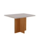 Ver imagem 1 de Mesa p/ Sala de Jantar Moscou 120 Tampo 100% MDF c/ Vidro Canto Copo Marrom/Off White/Marromle/Serig