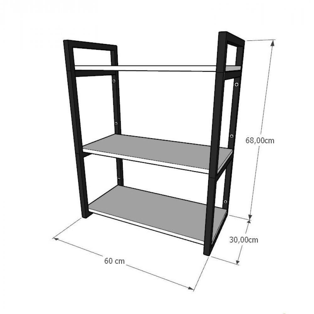 Prateleira Industrial para Cozinha - Nicho MDF - Estante de Parede - 3