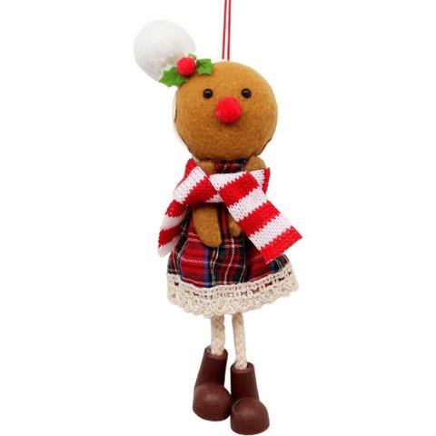 Kit 6 Pendentes Biscoito Xadrez Árvore Natal Decoração 17cm