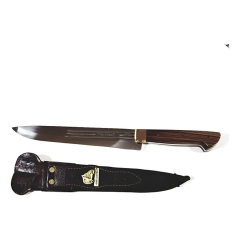 Faca Gaúcha Churrasco Três Listras Original Full Tang 9 pol Madeira