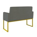 Ver imagem 2 de Kit Sofá 2 Lugares + 2 Poltronas Recepção Sala Base Dourada Cor:cinza Cinza