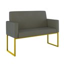 Ver imagem 4 de Kit Sofá 2 Lugares + 2 Poltronas Recepção Sala Base Dourada Cor:cinza Cinza
