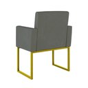 Ver imagem 5 de Kit Sofá 2 Lugares + 2 Poltronas Recepção Sala Base Dourada Cor:cinza Cinza