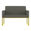 Ver imagem 3 de Kit Sofá 2 Lugares + 2 Poltronas Recepção Sala Base Dourada Cor:cinza Cinza